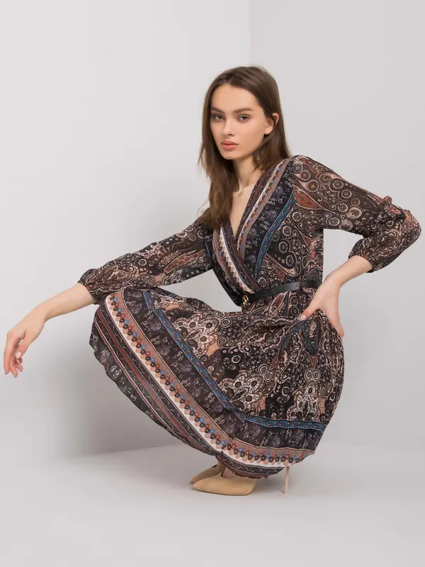 Italy Moda Dress-DHJ-SK-10201.93P-black-beige