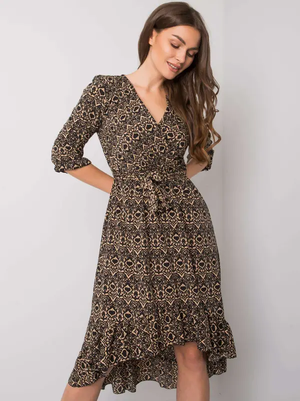 Italy Moda Dress-DHJ-SK-13865-1.53P-black-beige