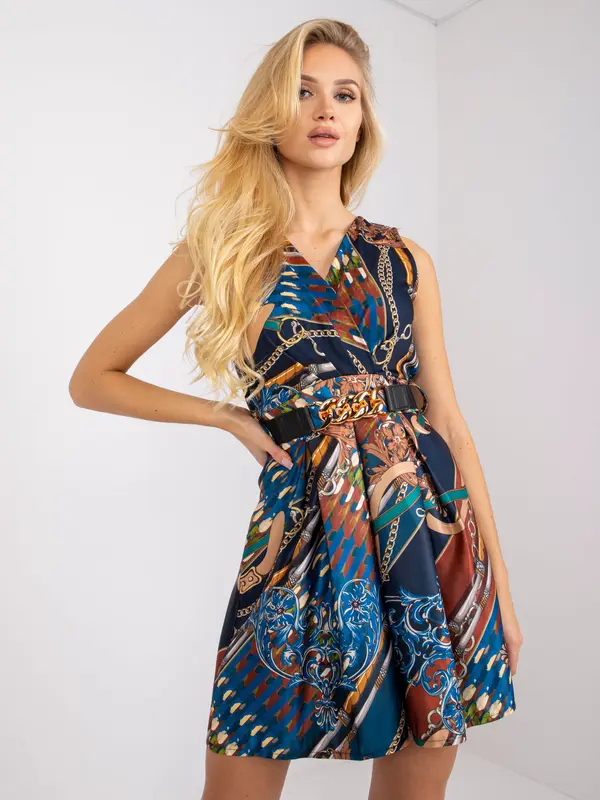 Italy Moda Dress-DHJ-SK-15308-2.40P-navy blue