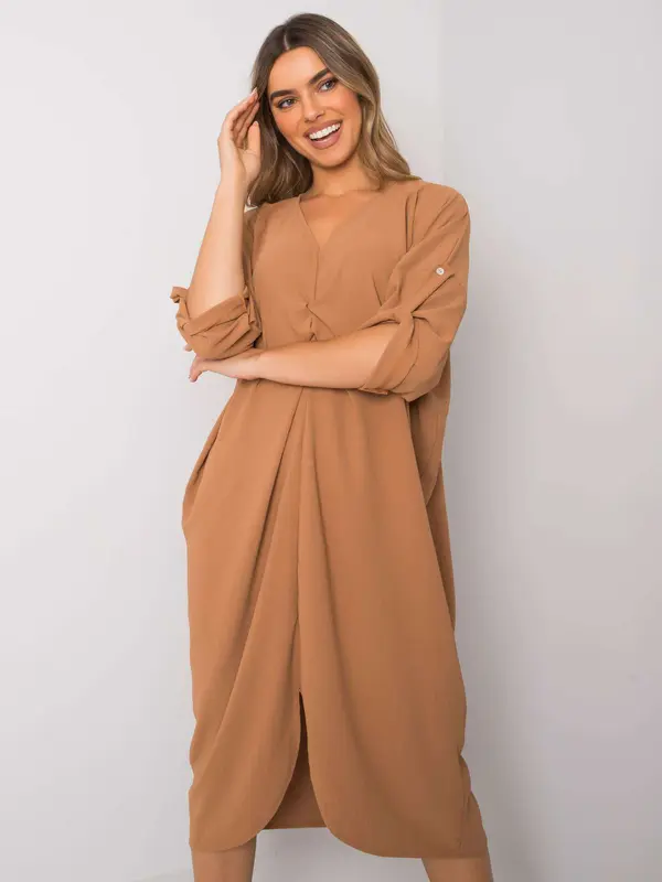 Italy Moda Dress-DHJ-SK-20148.20-camel