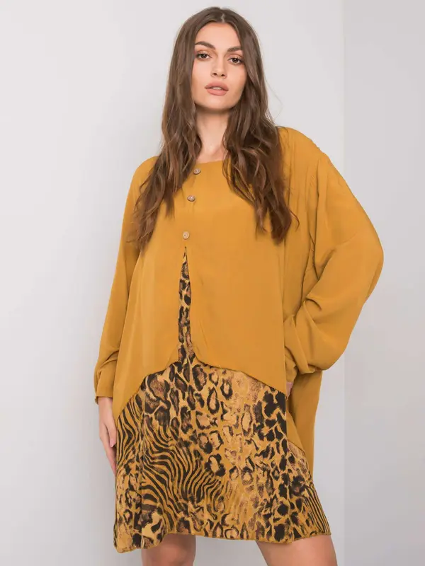 Italy Moda Dress-DHJ-SK-21451.50-dark yellow