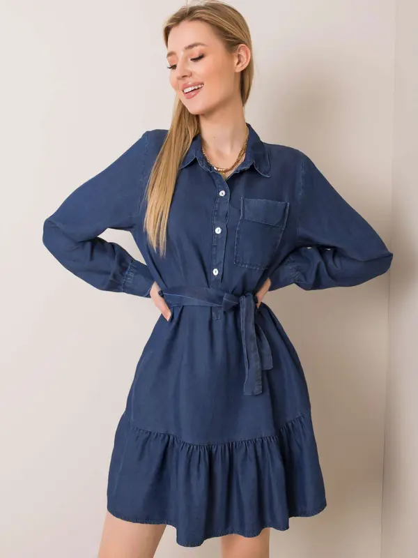 Italy Moda Dress-DHJ-SK-3679.52P-navy blue