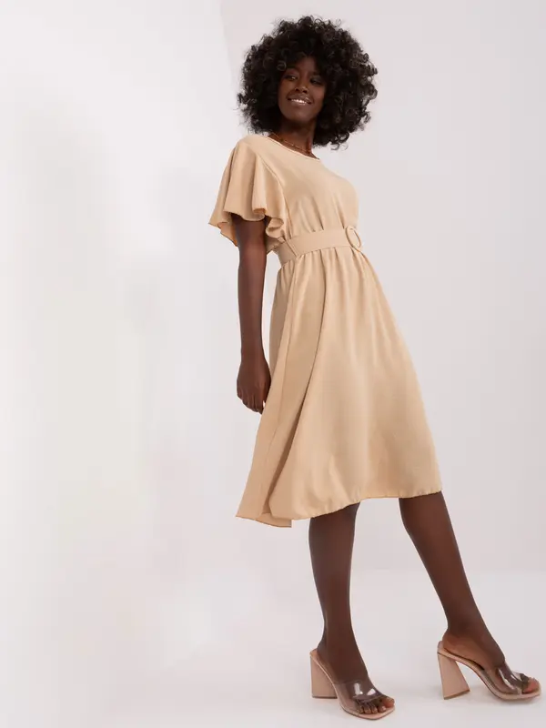 Italy Moda Dress-DHJ-SK-5648.07-beige