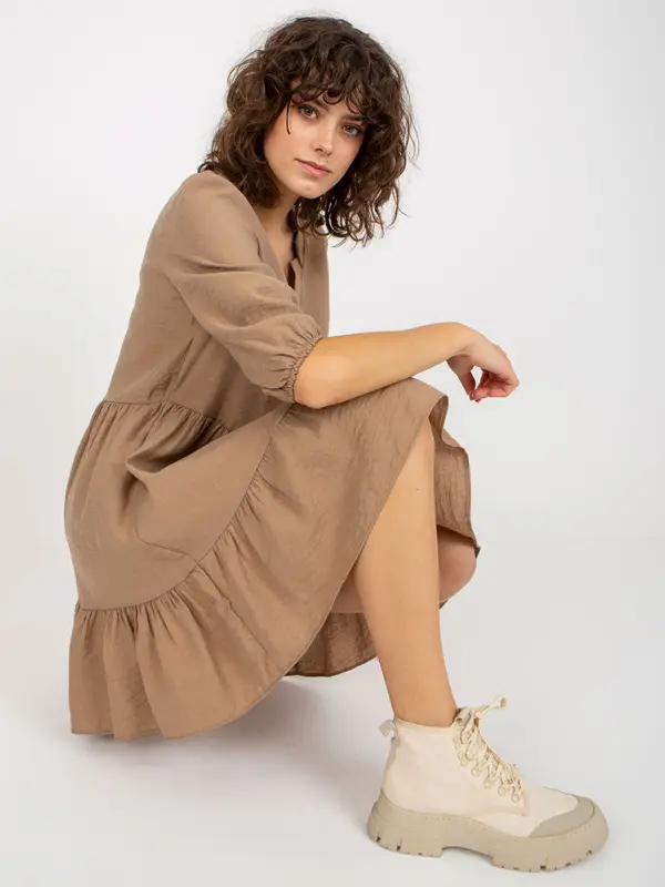 ex moda Dress-EM-SK-004.06-dark beige