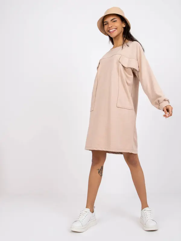 ex moda Dress-EM-SK-717.33X-beige