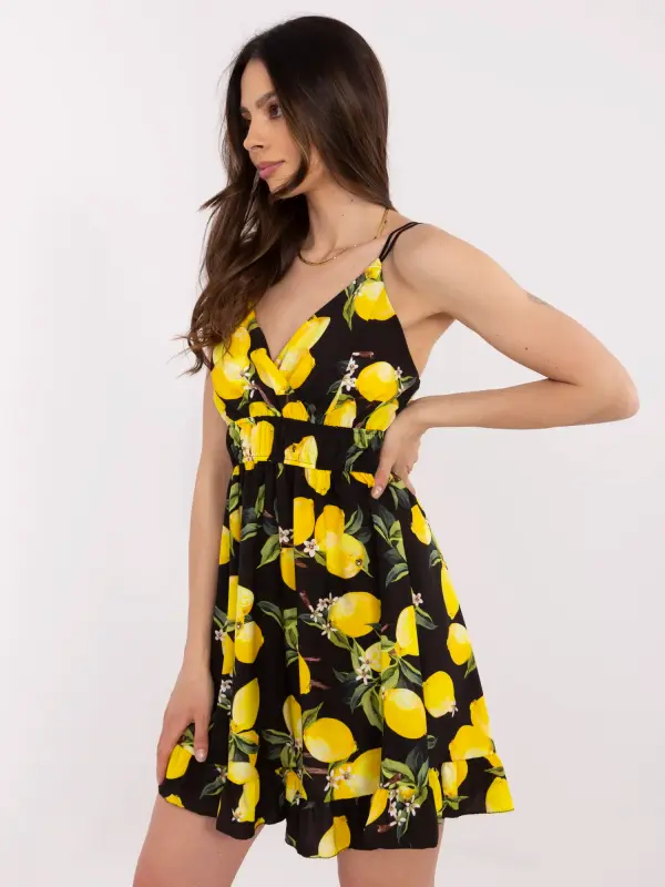 Italy Moda Dress-MI-SK-22099.76-black-yellow