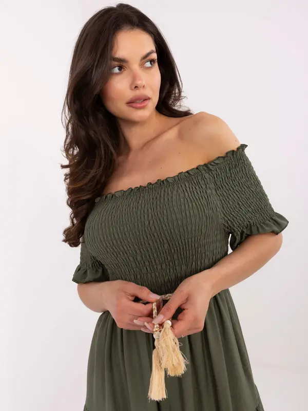 Italy Moda Dress-MI-SK-A2609.96-khaki