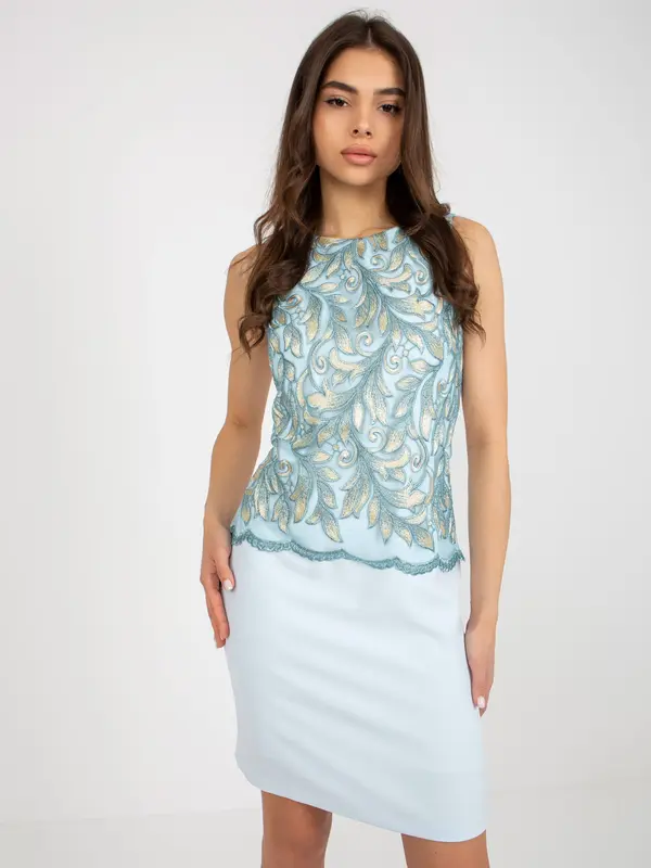 NUMERO Dress-NU-SK-059-2.46-Light Blue
