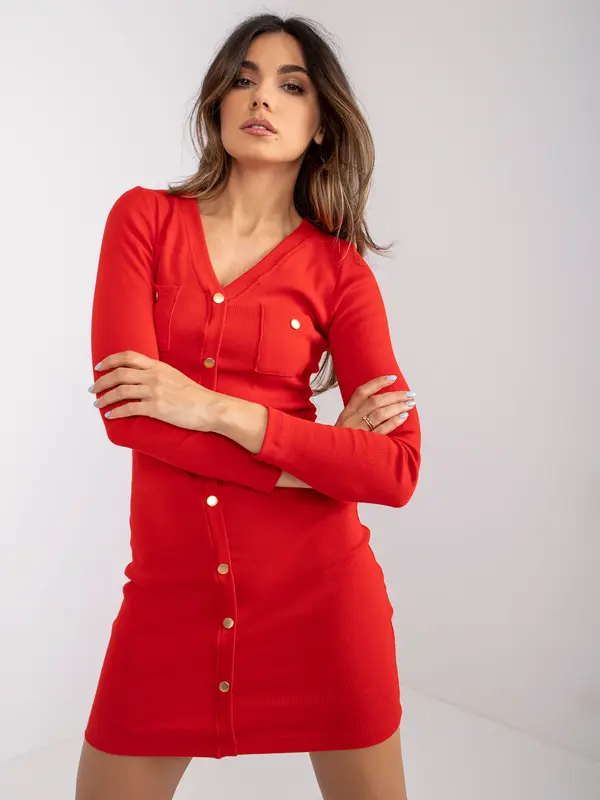 RUE PARIS Dress-RV-SK-7434.13-red