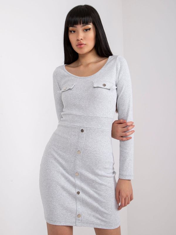 RUE PARIS Dress-RV-SK-7437.67-light gray