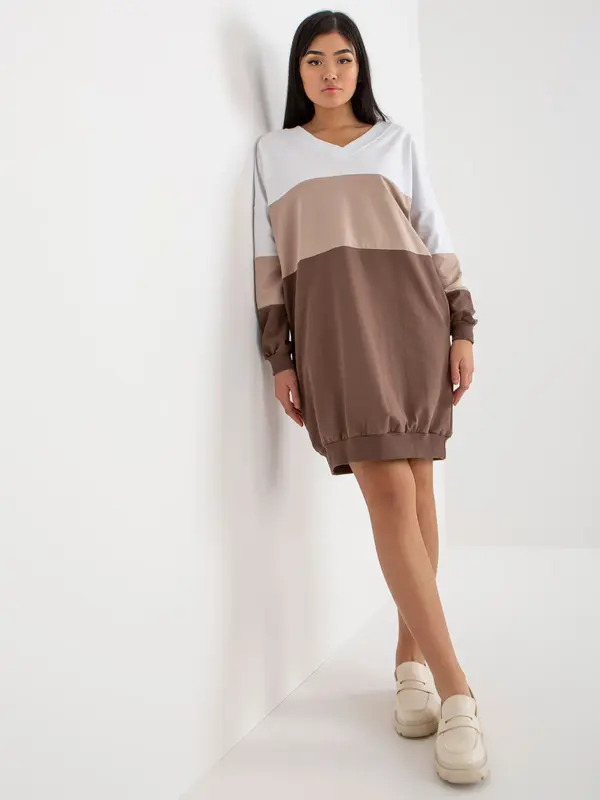 RUE PARIS Dress-RV-SK-8382.31-white-brown