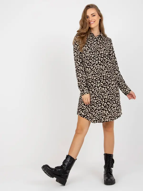 RUE PARIS Dress-TO-SK-1103-19.01X-black-beige