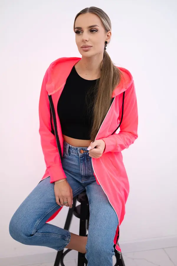 Kesi Dress with hood and hood pink neon