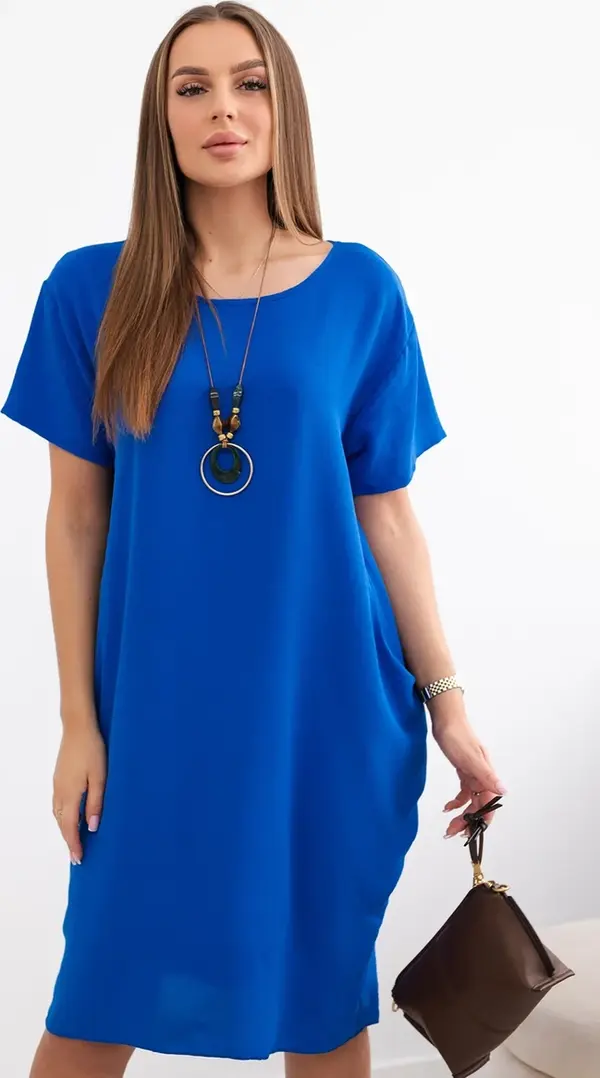 Kesi Włoski Dress with pockets and pendant cornflower blue