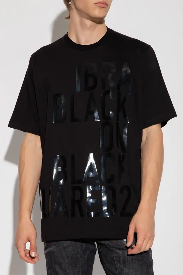 Dsquared Dsquared crna majica s printom