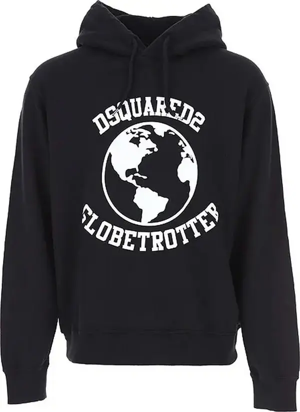 Dsquared Dsquared2 crna majica s kapuljačom