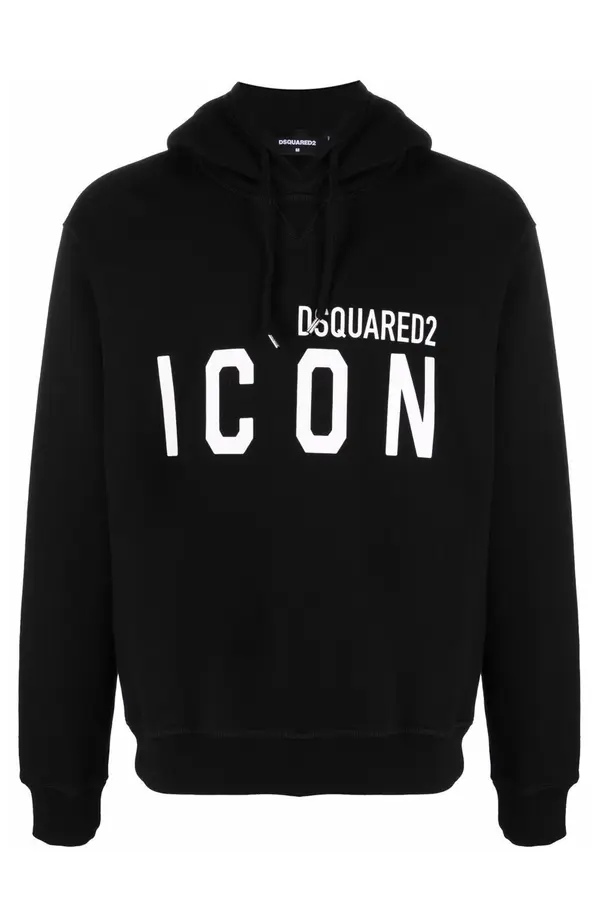 Dsquared Dsquared2 ICON crna majica s kapuljačom