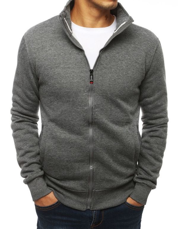 DStreet DStreet Bluza męska rozpinana bez kaptura antracytowa