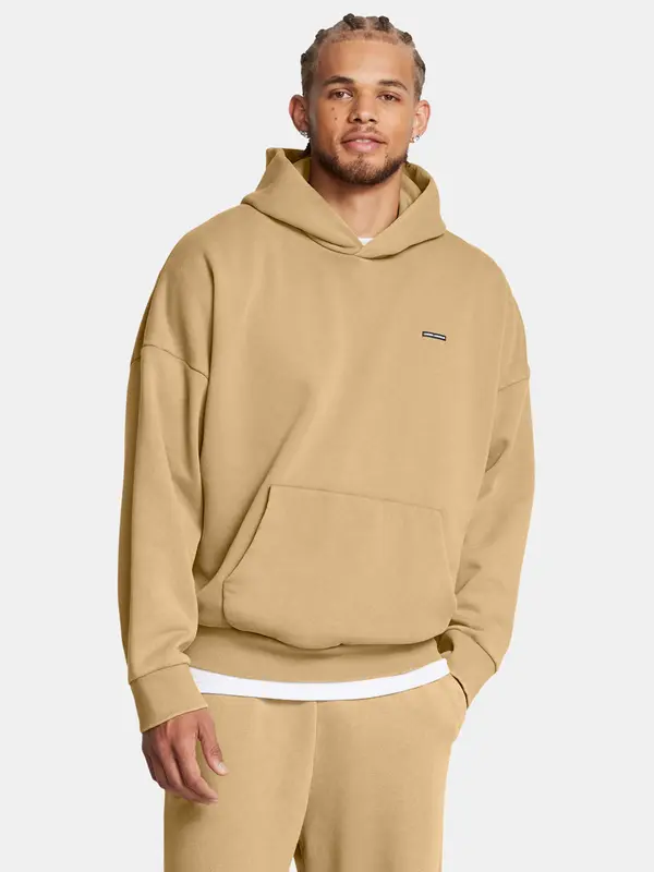 Under Armour Dukserice i džemperi s kapulja - Under Armour M Icon Heavyweight Fleece Wash Oversized Hoodie Brown Smeđa
