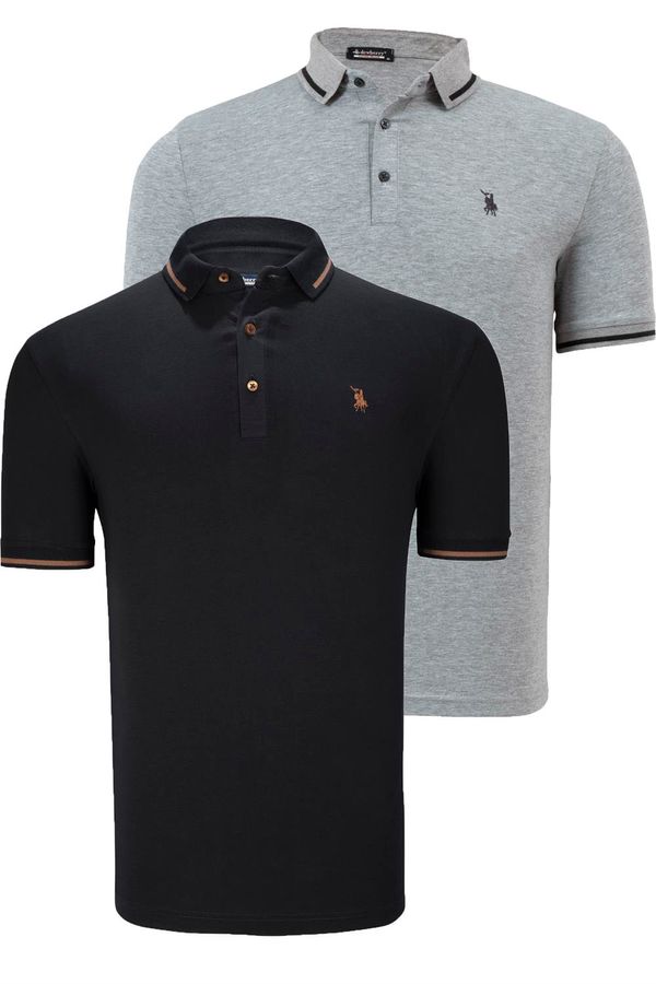 dewberry DVOSTRUKI SET T8586 ROSA MUŠKA MAJICA-CRNO-SIVA