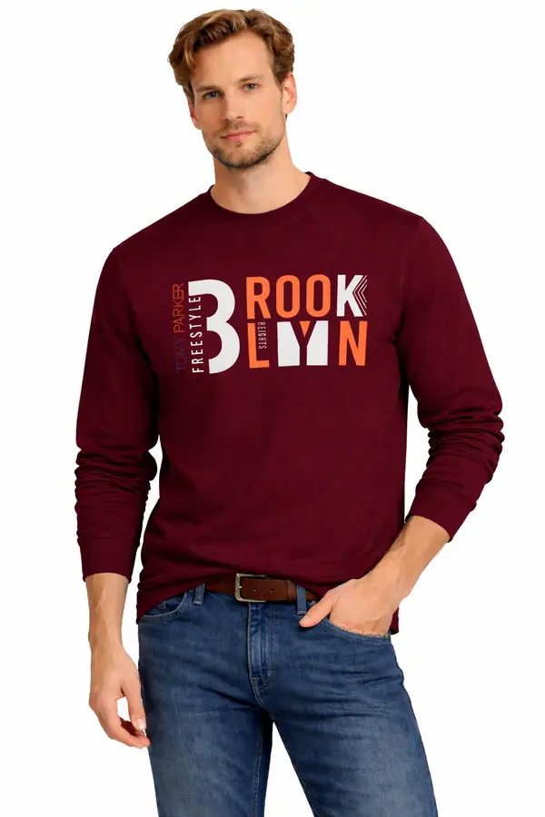 JUMPER Džemper - muška majica s kapuljačom bordo boje