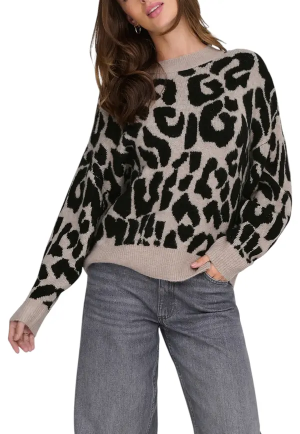 Jacqueline de Yong Džemper s leopard priнтом Jacqueline De Yong