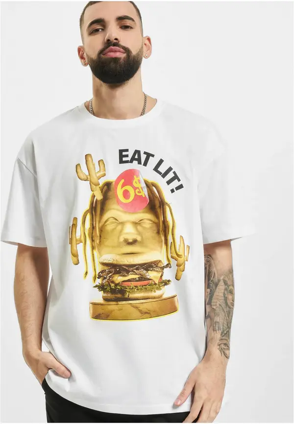 Mister Tee Eat Lit Oversize Tee White