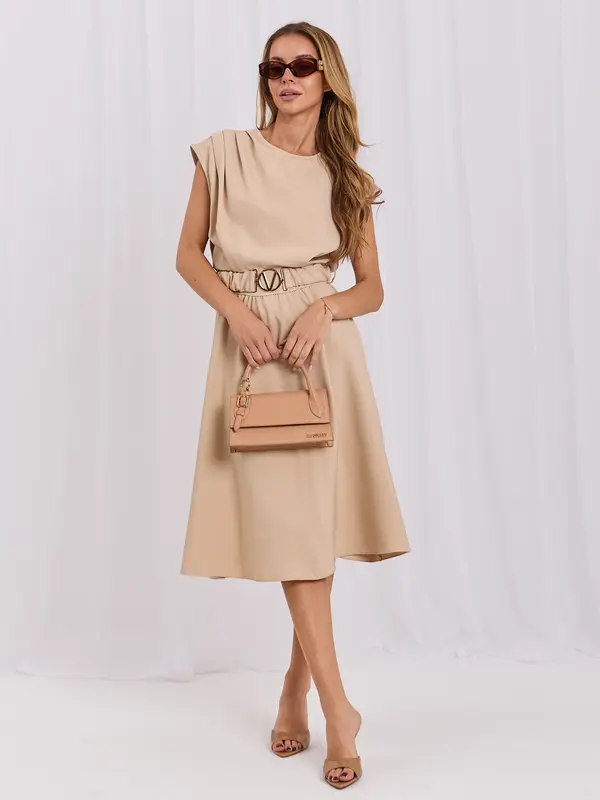 Italy Moda Elegancija bež košuljaste haljine