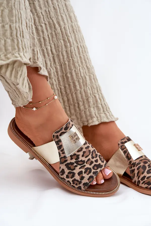 Zazoo Elegant Flat Heel Natural Leather Sandals Zazoo