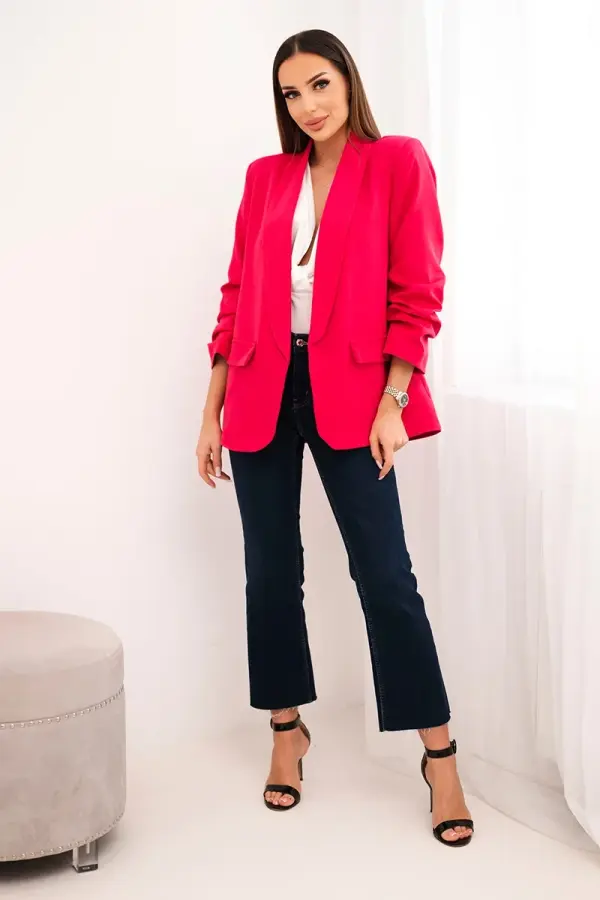 Kesi Włoski Elegant jacket with fuchsia-coloured lapels