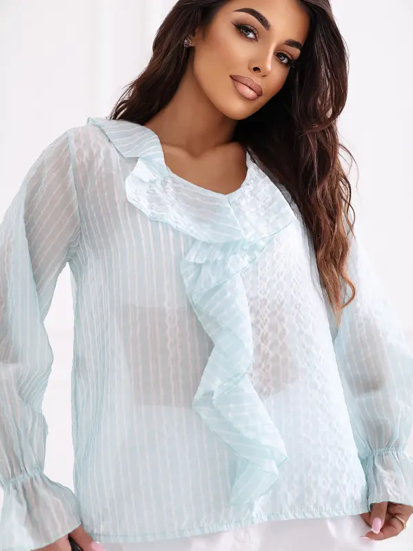 Italy Moda Elegantna mint bluza s japankama