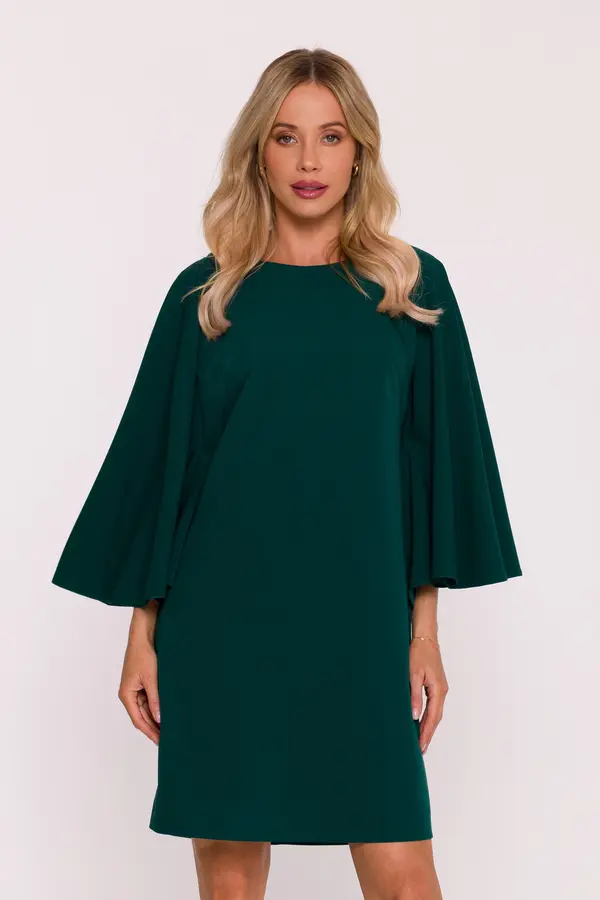 Stylove Elegantna ženska haljina s rukavima u obliku šišmiša - zelena