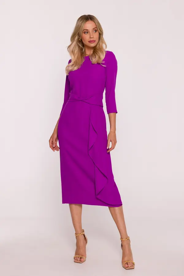 Stylove Elegantna ženska haljina s ukrasnim volanima