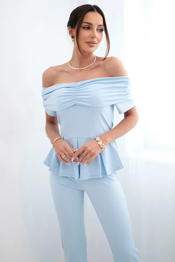 Kesi Włoski Elegantni ženski set s bluzom i hlačama