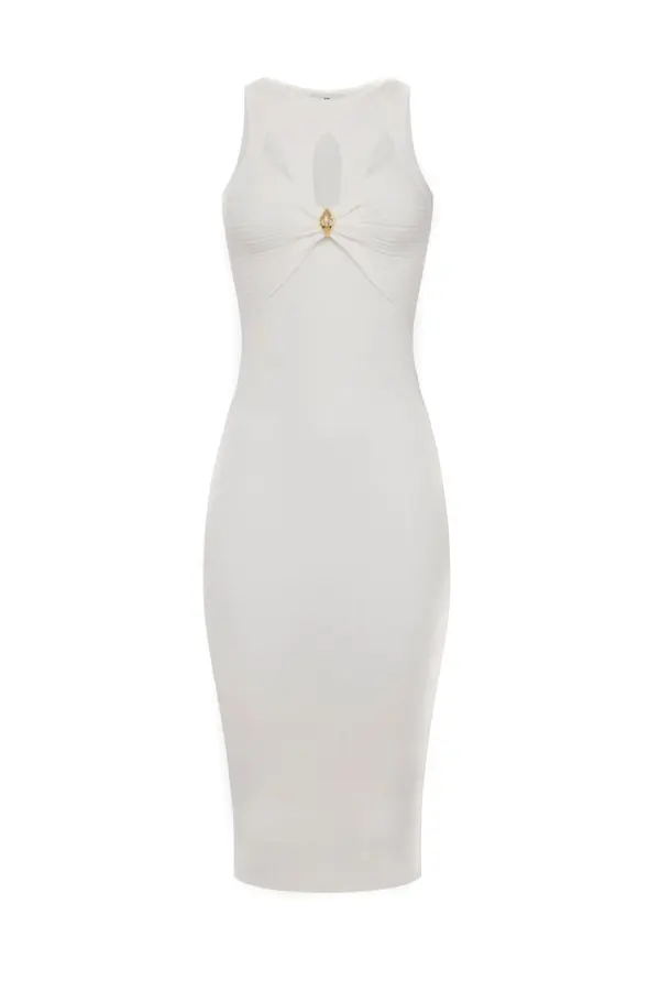 Elisabetta Franchi Elisabetta Franchi bijela midi haljina