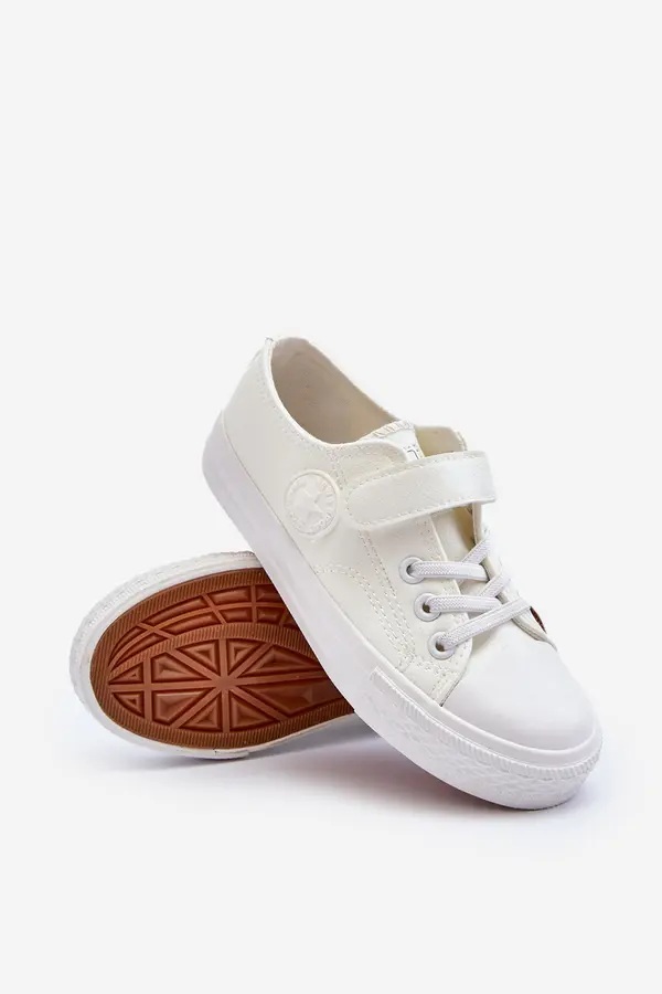 EVENTO EVENTO Leather Kids' Sneakers with Velcro White Delmara