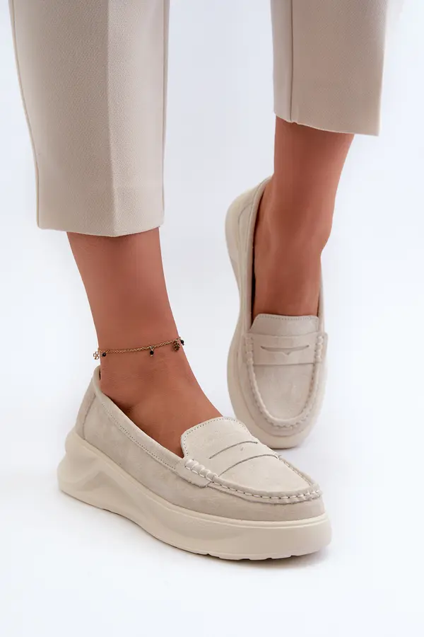 EVENTO EVENTO Light Beige Women's Suede Moccasins Filidia