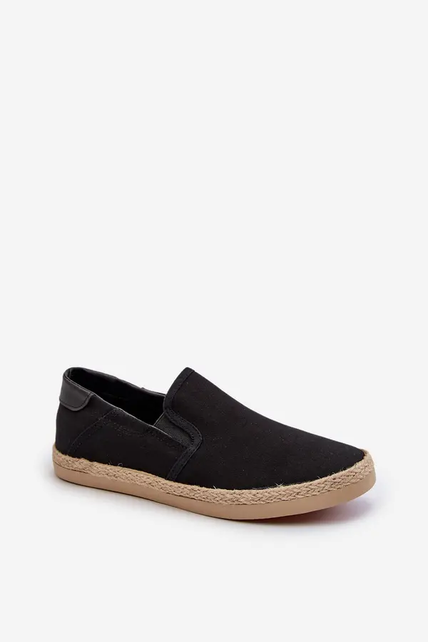 EVENTO EVENTO Men's Espadrille Sneakers with Braiding Black Fenen