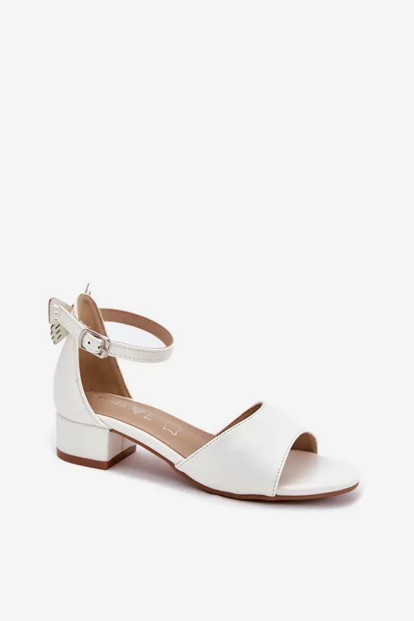 EVENTO EVENTO Shiny Girls Sandals With Low Heel White Ainare