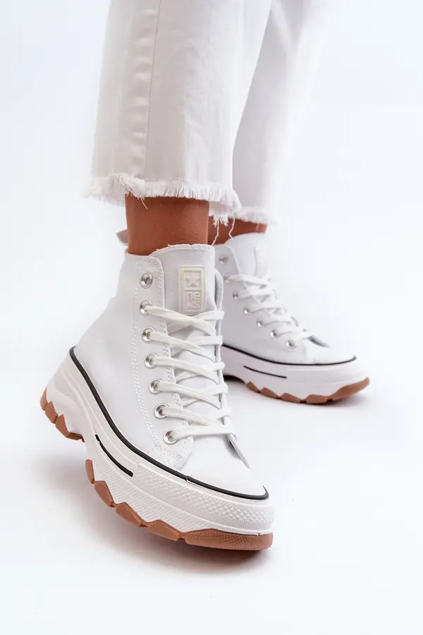EVENTO EVENTO White Platform High Top Women's Sneakers Valvia