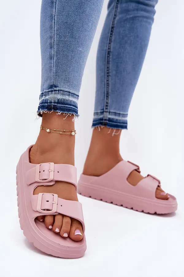 EVENTO EVENTO Women's Foam Platform Slippers Pink Melorea