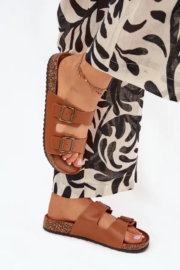 Boto EVENTO Women's sandals on cork platform with buckles Camel Vesina