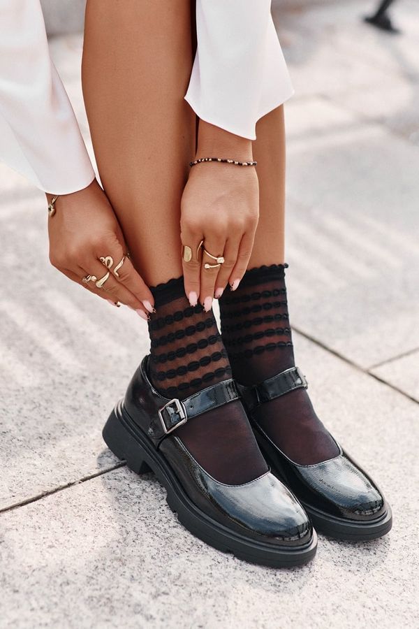 FI1 FI1 Lacquered Women's Shoes With Strap Black Vinceza 62179