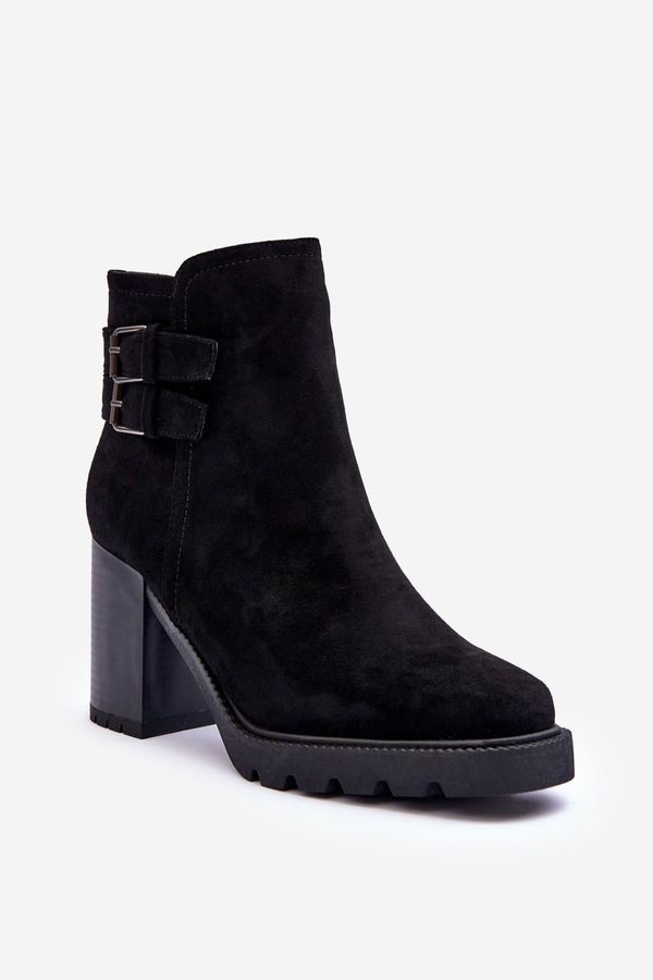 FJ1 FJ1 Suede Heeled Boots Black Makeline