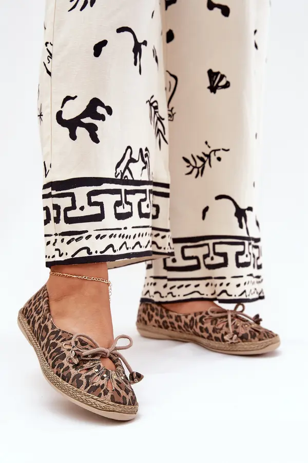 Zazoo Flat Ballerinas Made Of Natural Leather Panther Print Zazoo