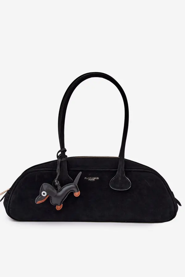 FLORA & CO Flora&amp;Co Baguette torba od crne brušene kože