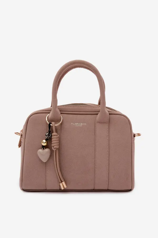 FLORA & CO Flora&amp;Co bež eko torbica od brušene kože
