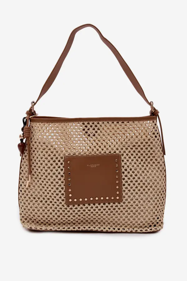 FLORA & CO Flora&amp;Co bež torba s privjeskom za ključeve