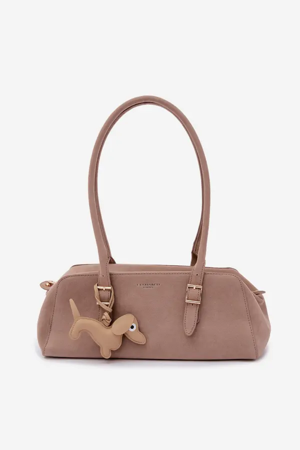 FLORA & CO Flora&amp;Co bež torbica od brušene kože s privjeskom