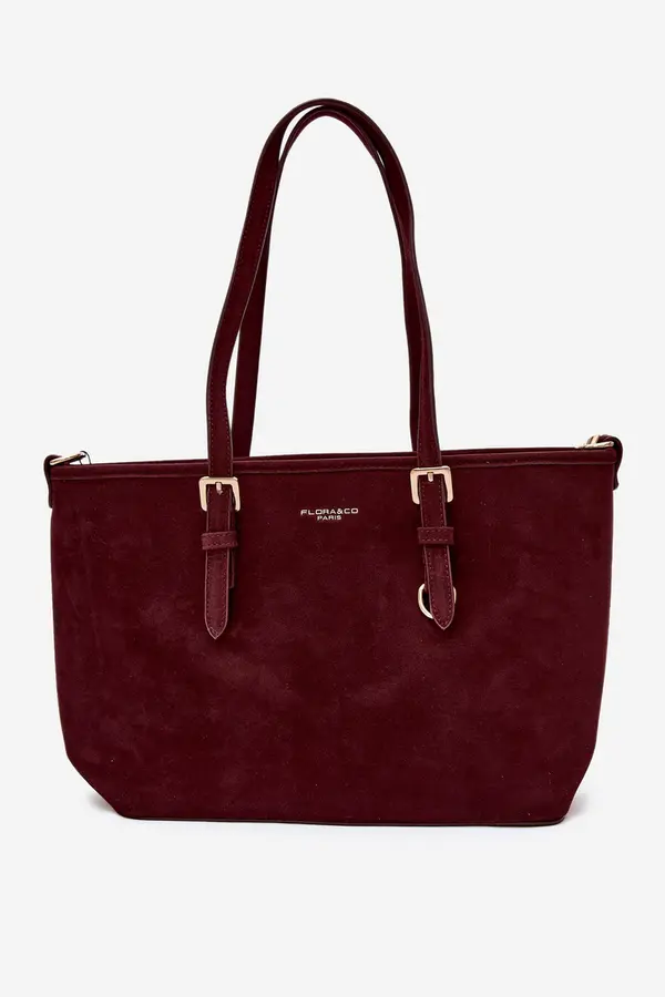 FLORA & CO Flora&amp;Co Bordo torba za kupovinu od imitacije brušene kože